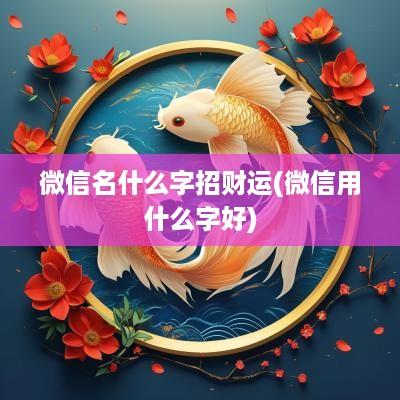 微信名什么字招财运(微信用什么字好)