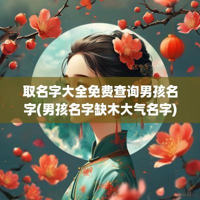 取名字大全免费查询男孩名字(男孩名字缺木大气名字)