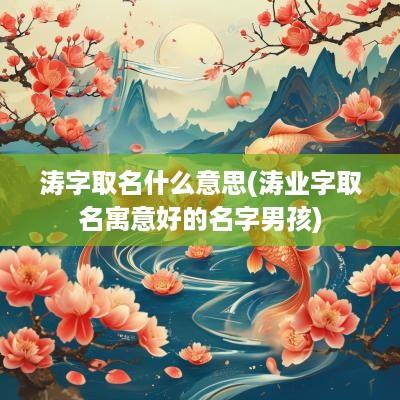 涛字取名什么意思(涛业字取名寓意好的名字男孩)