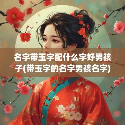 名字带玉字配什么字好男孩子(带玉字的名字男孩名字)