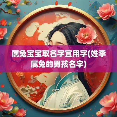 属兔宝宝取名字宜用字(姓李属兔的男孩名字)