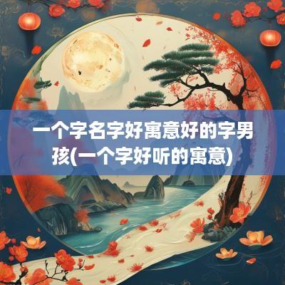 一个字名字好寓意好的字男孩(一个字好听的寓意)