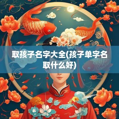 取孩子名字大全(孩子单字名取什么好)