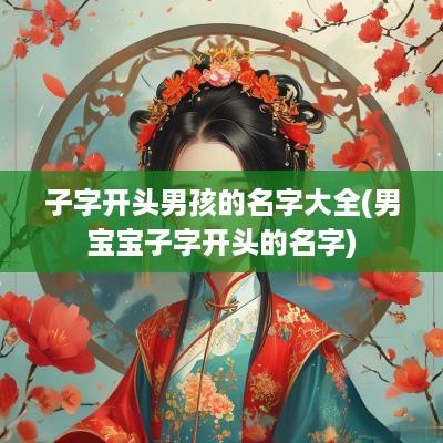 子字开头男孩的名字大全(男宝宝子字开头的名字)