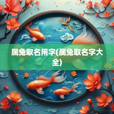 属兔取名用字(属兔取名字大全)