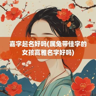 嘉字起名好吗(属兔带佳字的女孩高雅名字好吗)