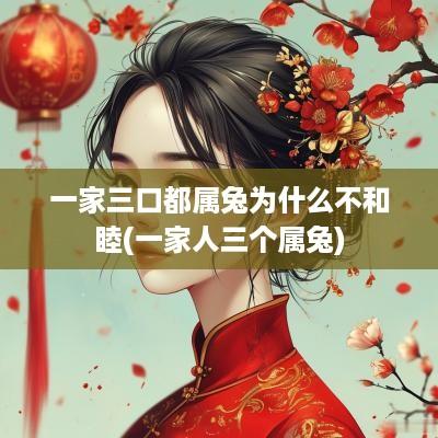 一家三口都属兔为什么不和睦(一家人三个属兔)