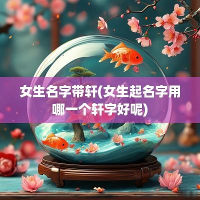 女生名字带轩(女生起名字用哪一个轩字好呢)
