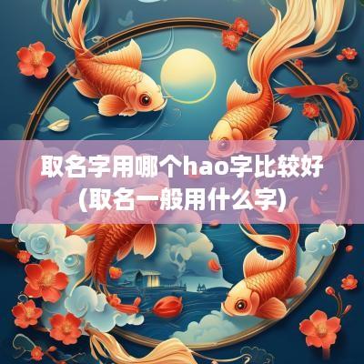 取名字用哪个hao字比较好(取名一般用什么字)