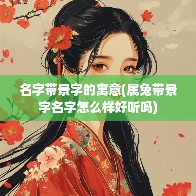 名字带景字的寓意(属兔带景字名字怎么样好听吗)