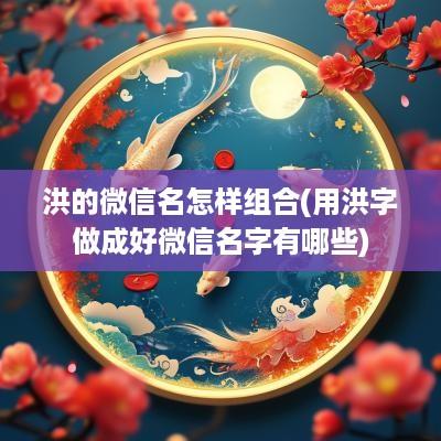 洪的微信名怎样组合(用洪字做成好微信名字有哪些)
