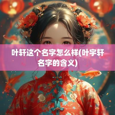 叶轩这个名字怎么样(叶宇轩名字的含义)