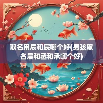 取名用辰和宸哪个好(男孩取名晨和丞和承哪个好)