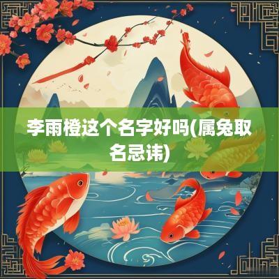 李雨橙这个名字好吗(属兔取名忌讳)
