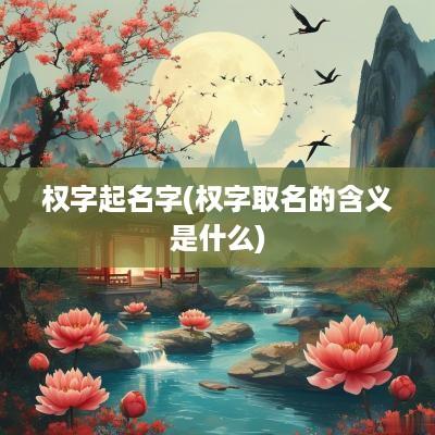 权字起名字(权字取名的含义是什么)