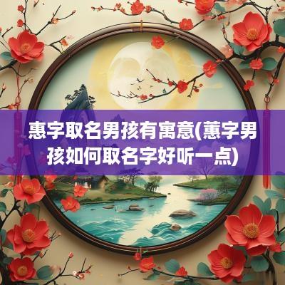 惠字取名男孩有寓意(蕙字男孩如何取名字好听一点)