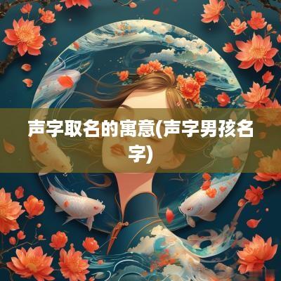 声字取名的寓意(声字男孩名字)