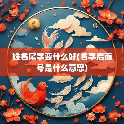 姓名尾字要什么好(名字后面号是什么意思)