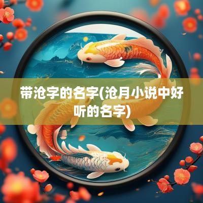 带沧字的名字(沧月小说中好听的名字)