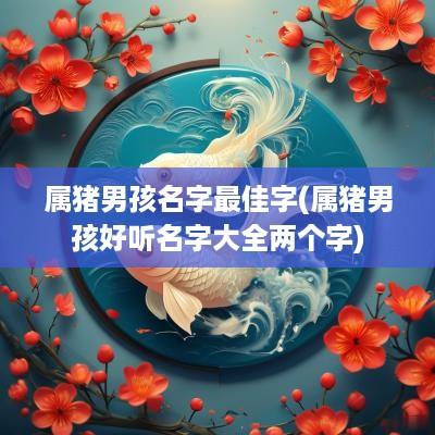 属猪男孩名字最佳字(属猪男孩好听名字大全两个字)