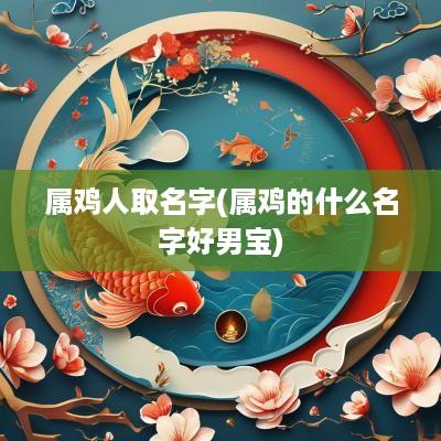 属鸡人取名字(属鸡的什么名字好男宝)