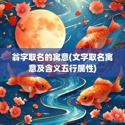 翁字取名的寓意(文字取名寓意及含义五行属性)