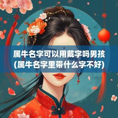 属牛名字可以用戴字吗男孩(属牛名字里带什么字不好)