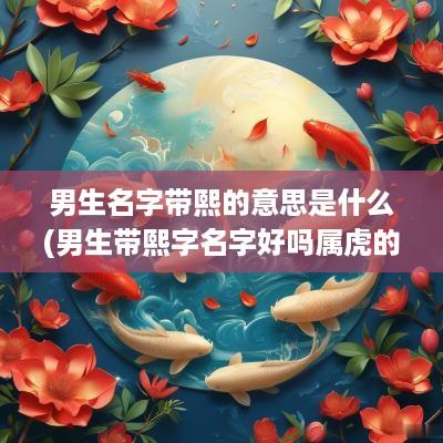 男生名字带熙的意思是什么(男生带熙字名字好吗属虎的)