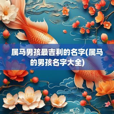 属马男孩最吉利的名字(属马的男孩名字大全)