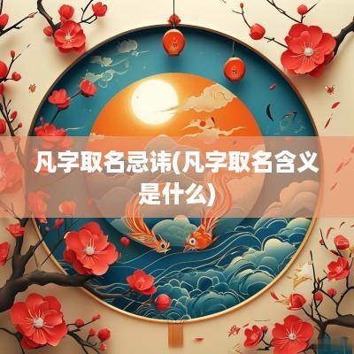 凡字取名忌讳(凡字取名含义是什么)