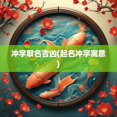 冲字取名吉凶(起名冲字寓意)