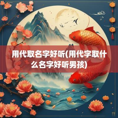 用代取名字好听(用代字取什么名字好听男孩)