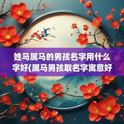 姓马属马的男孩名字用什么字好(属马男孩取名字寓意好的字)
