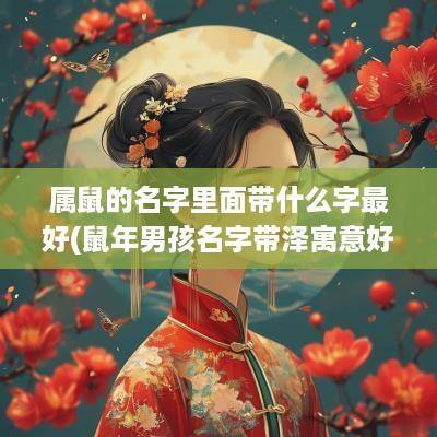 属鼠的名字里面带什么字最好(蛇年男孩名字带泽寓意好不好)