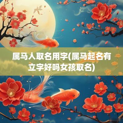 属马人取名用字(属马起名有立字好吗女孩取名)