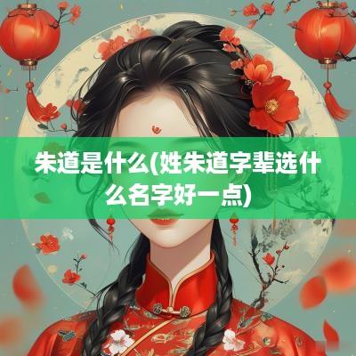 朱道是什么(姓朱道字辈选什么名字好一点)