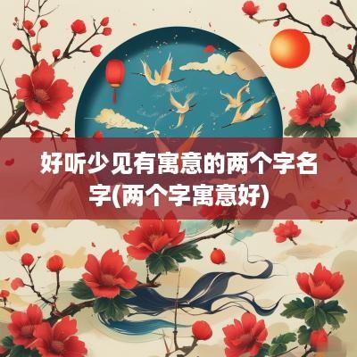 好听少见有寓意的两个字名字(两个字寓意好)