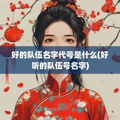 好的队伍名字代号是什么(好听的队伍号名字)