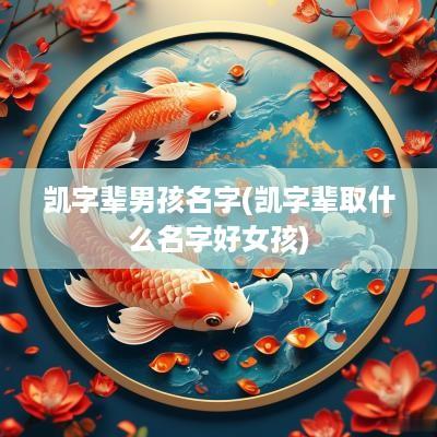 凯字辈男孩名字(凯字辈取什么名字好女孩)