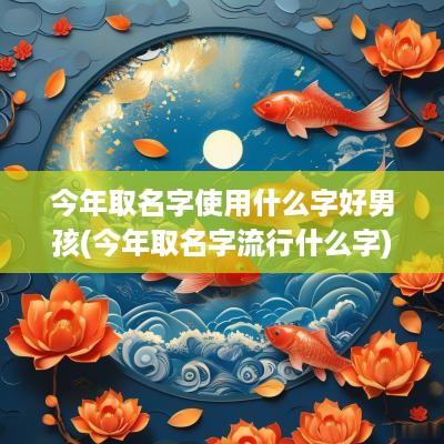 今年取名字使用什么字好男孩(今年取名字流行什么字)
