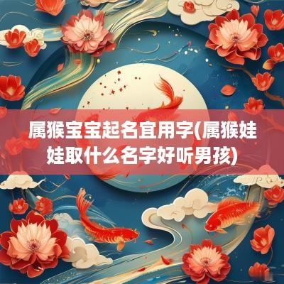 属猴宝宝起名宜用字(属猴娃娃取什么名字好听男孩)