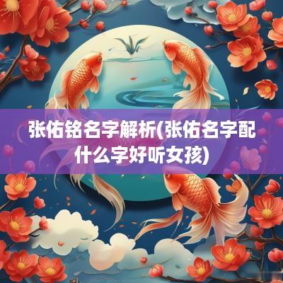 张佑铭名字解析(张佑名字配什么字好听女孩)