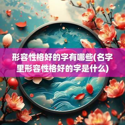 形容性格好的字有哪些(名字里形容性格好的字是什么)