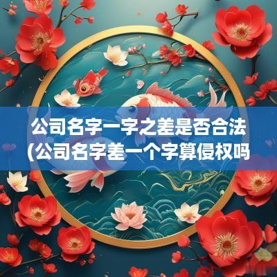 公司名字一字之差是否合法(公司名字差一个字算侵权吗)