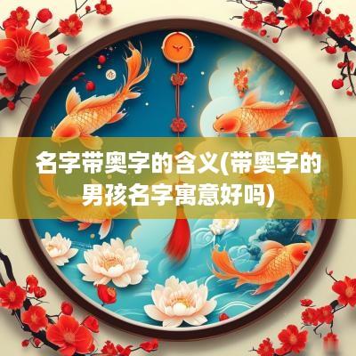 名字带奥字的含义(带奥字的男孩名字寓意好吗)