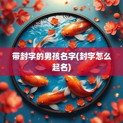 带封字的男孩名字(封字怎么起名)