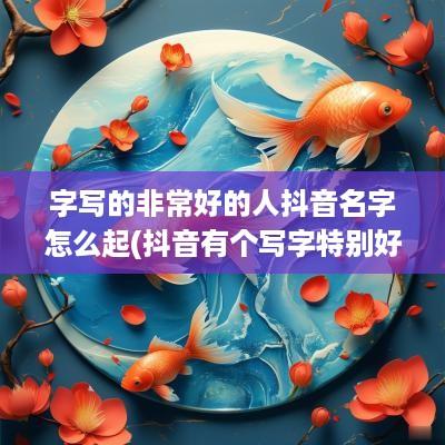 字写的非常好的人抖音名字怎么起(抖音有个写字特别好的女孩)