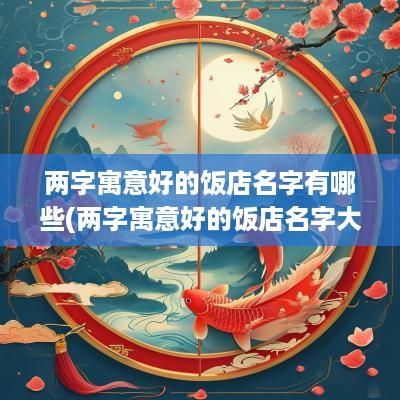 两字寓意好的饭店名字有哪些(两字寓意好的饭店名字大全)