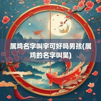 属鸡名字叫宇可好吗男孩(属鸡的名字叫昊)