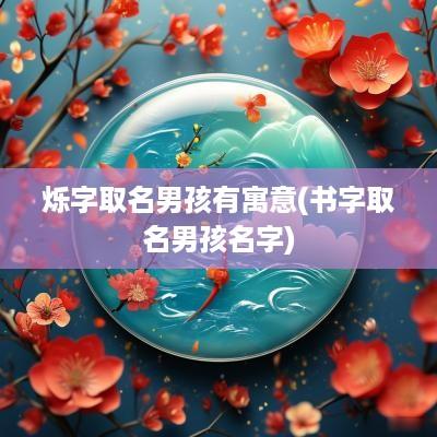 烁字取名男孩有寓意(书字取名男孩名字)